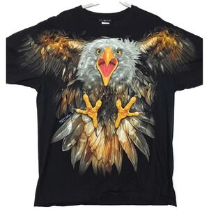 Jay's Rock Shirt Mens XL Black 3D Eagle Talons Graphic Tee All Over Print